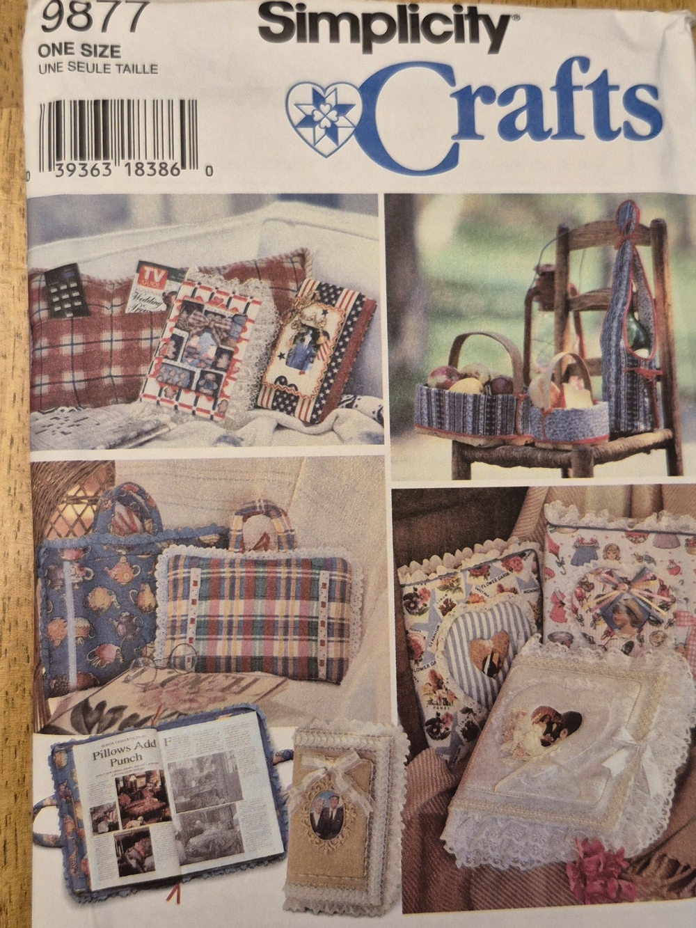 Simplicity 9877 Crafts Sewing Pattern Create Book & Basket Covers TV Caddie